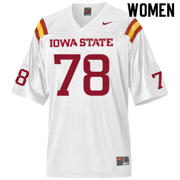 Iowa State Cyclones Women's #78 Nick Lawler Nike NCAA Authentic White College Stitched Football Jersey VC42U11YS